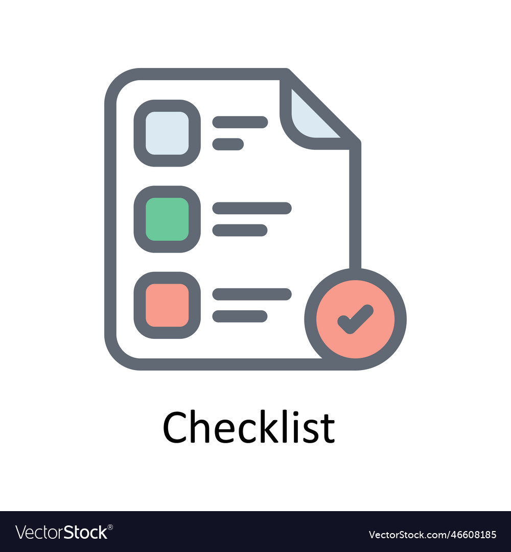 Checklist fill outline icons simple stock