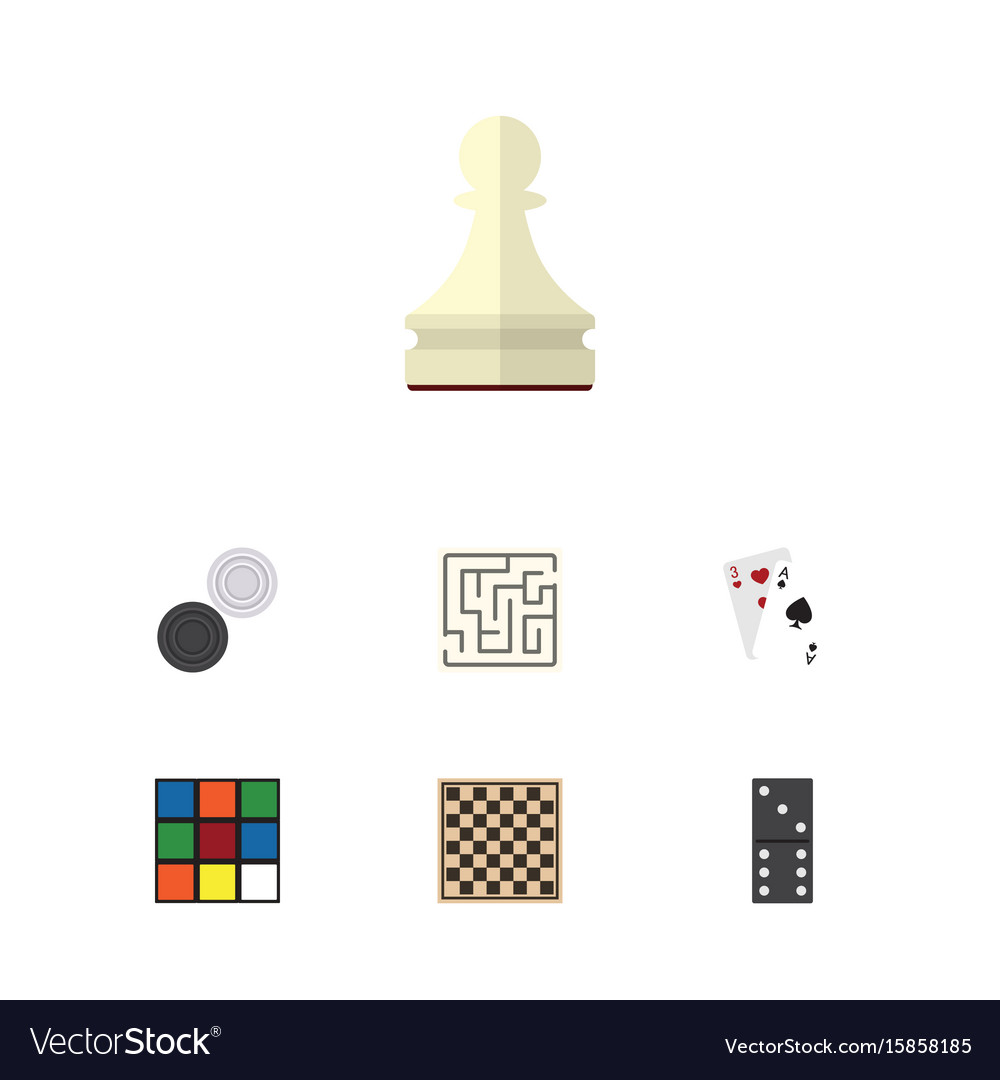 Flat icon play set of ace chequer bones game