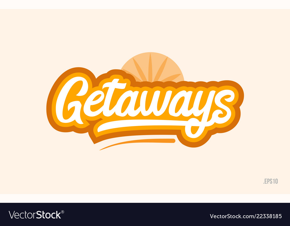 Getaways Orange Color Word Text Logo Icon Vector Image