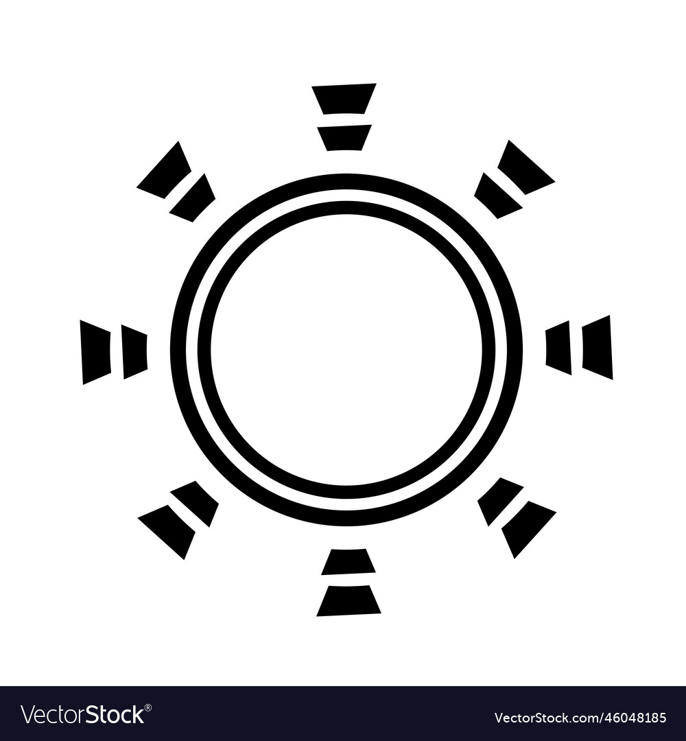 Icon depicting an empty circle with rays