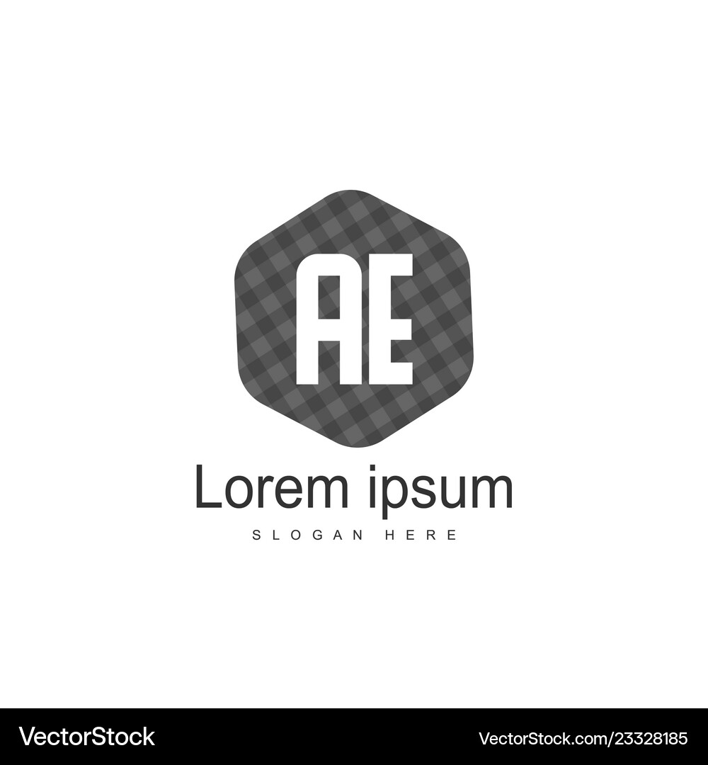 Initial letter ae logo template design Royalty Free Vector