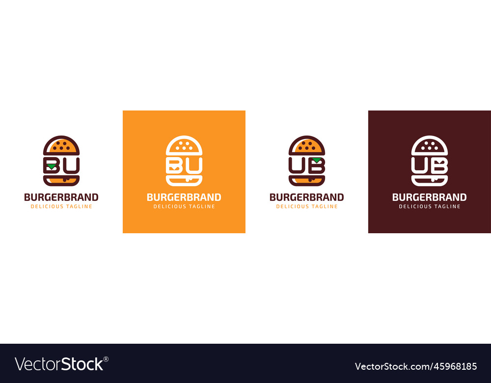 Letter bu and ub burger logo suitable for any