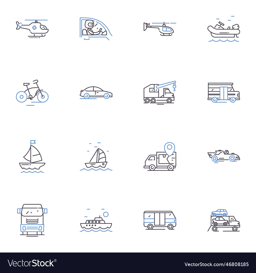 Motioning line icons collection gesture signal