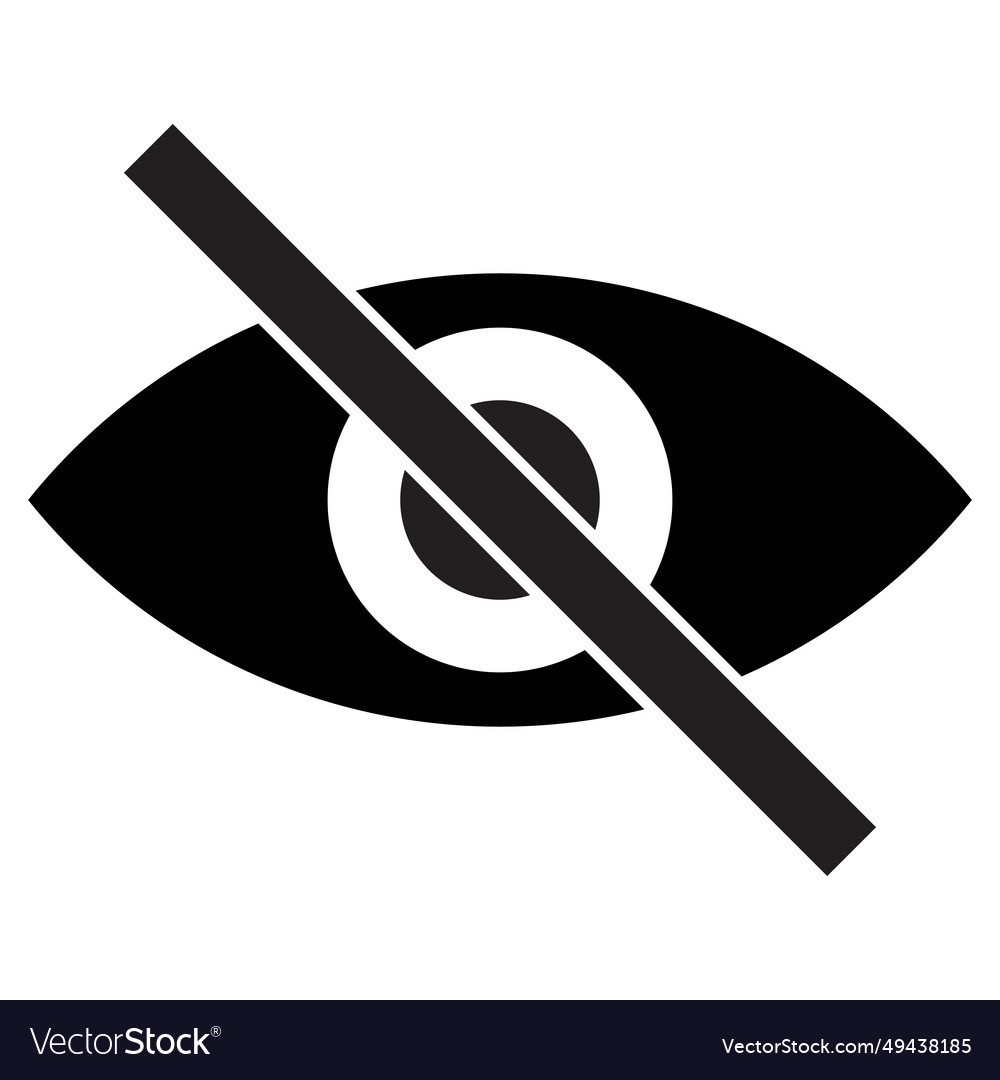 No eye sign prohibited icon unseen