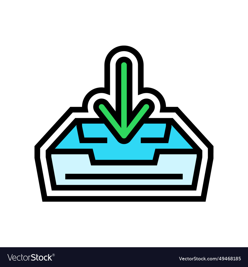 Open letter box loading mailbox color icon vector image Open letter box loading mailbox color icon