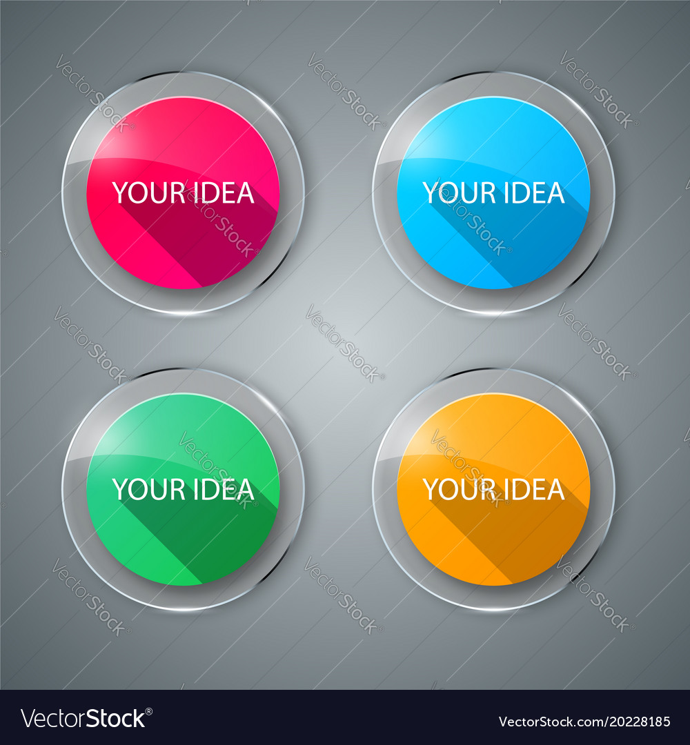 Paper Banner Circle Glass Icon Business Vector Image