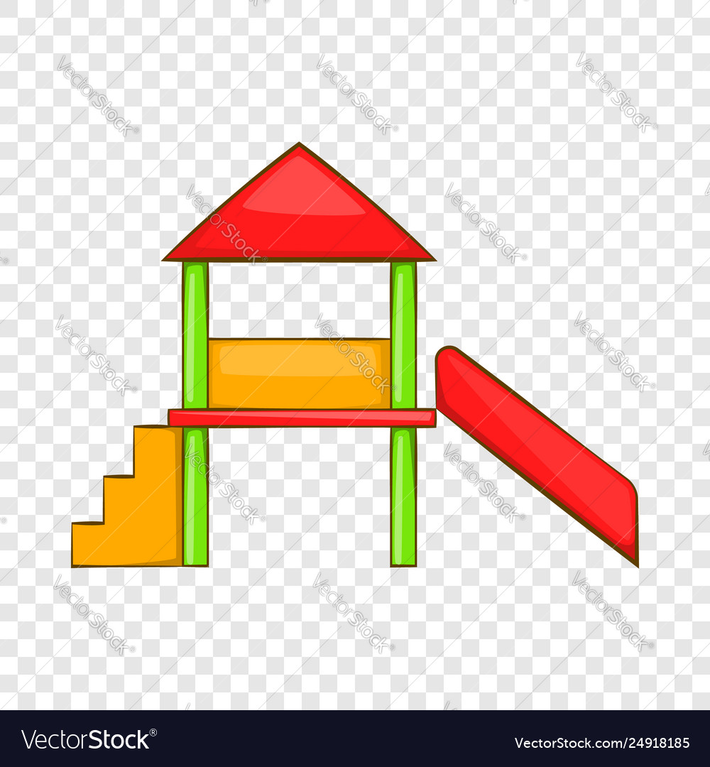 Playhouse with slide icon cartoon style Royalty Free Vector