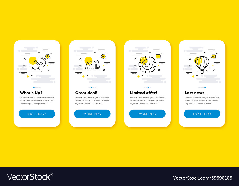 Set of share mail infographic graph vector image Set of share mail infographic graph
