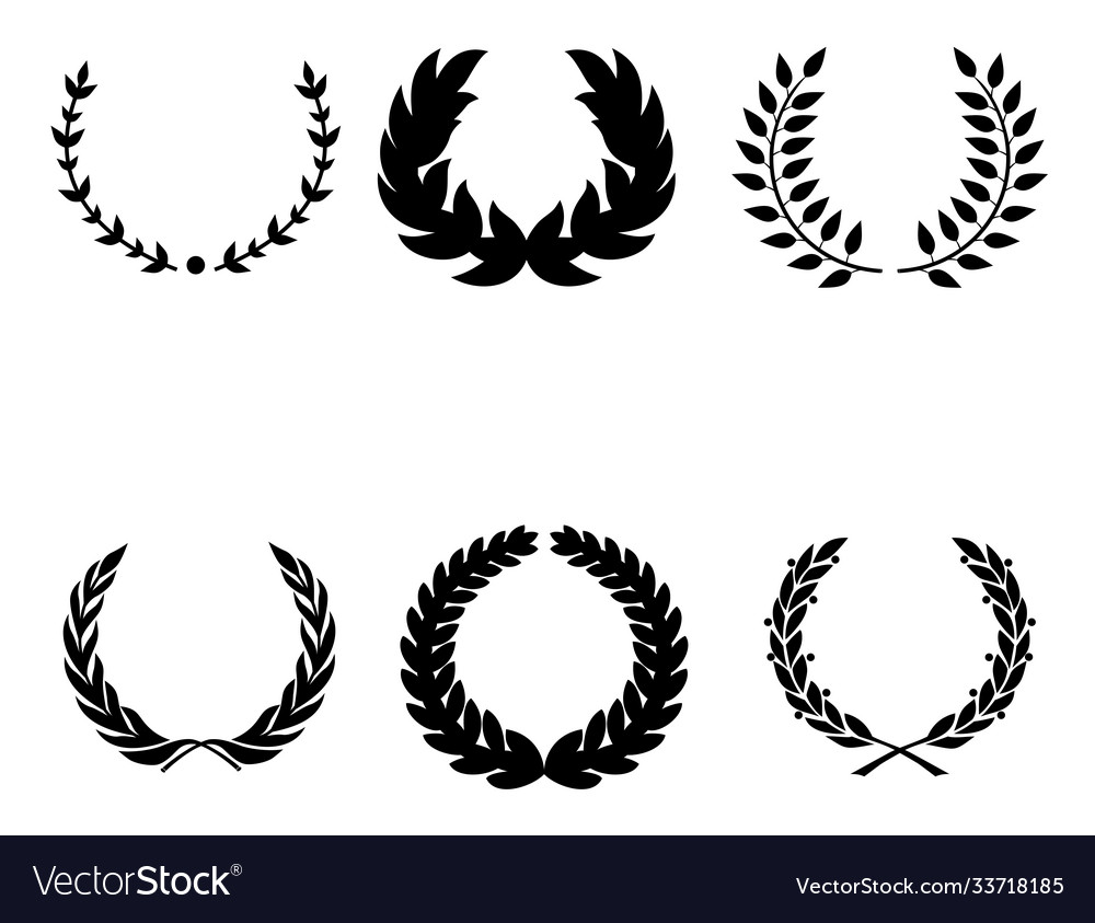 Silhouettes laurel wreaths Royalty Free Vector Image