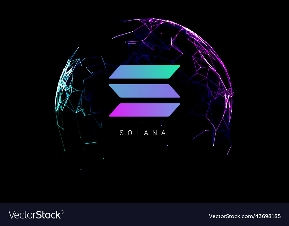 Solana logo coin icon isolated Royalty Free Vector Image