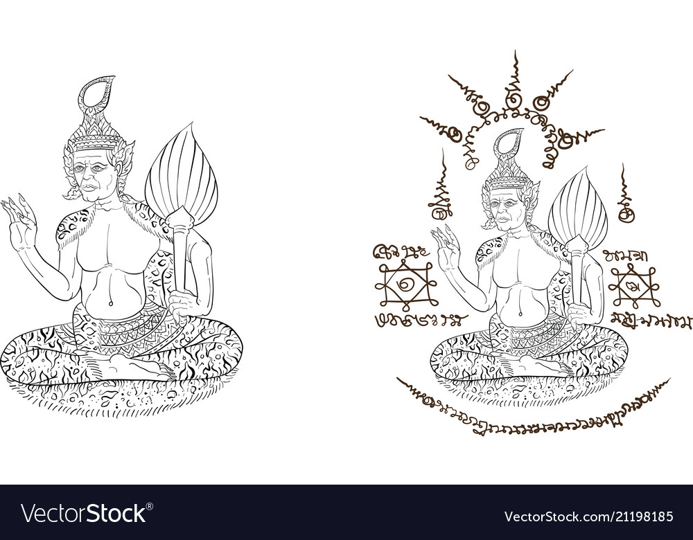 Thai traditional tattoo Royalty Free Vector Image