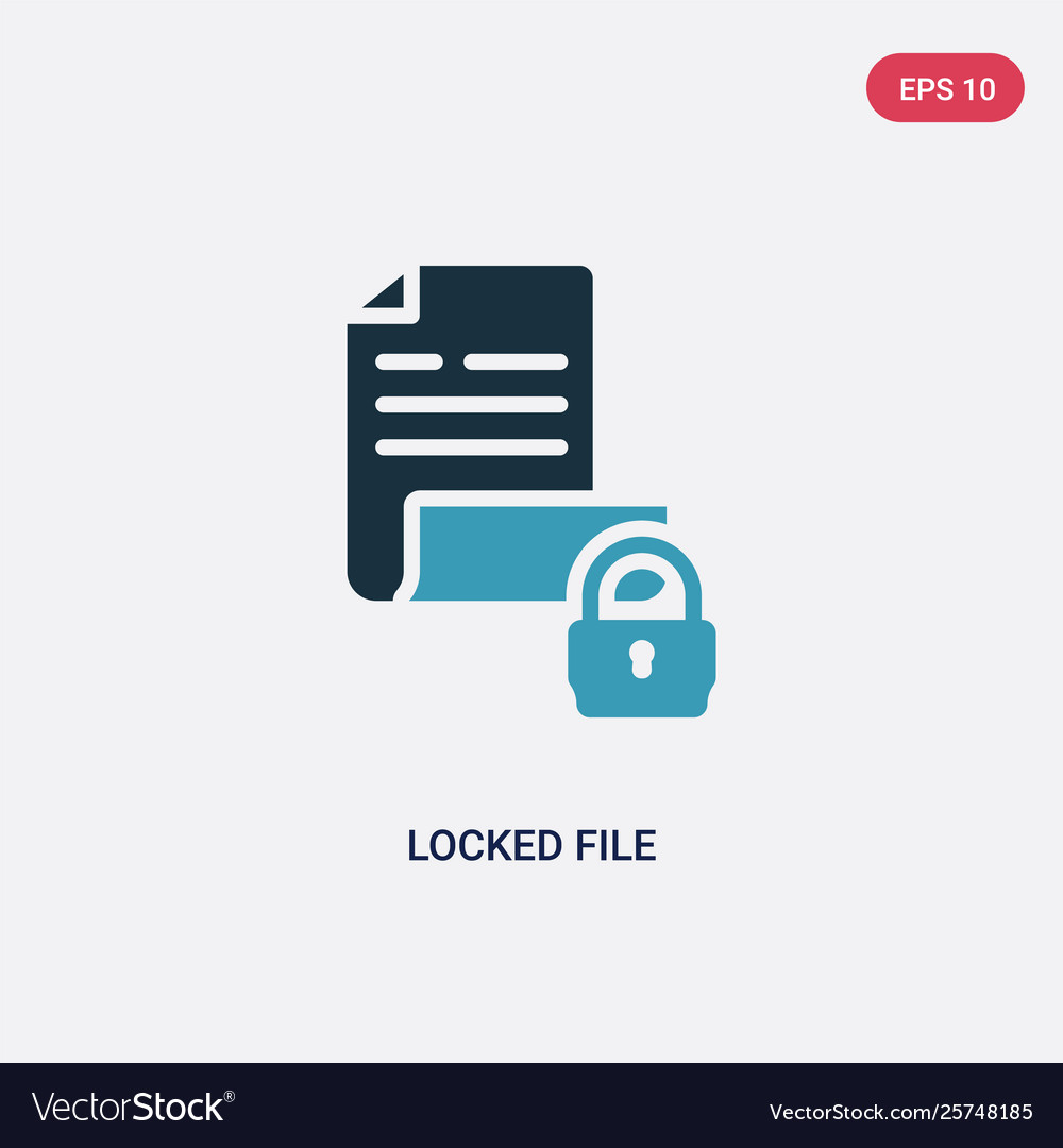 Two color locked file icon from security concept