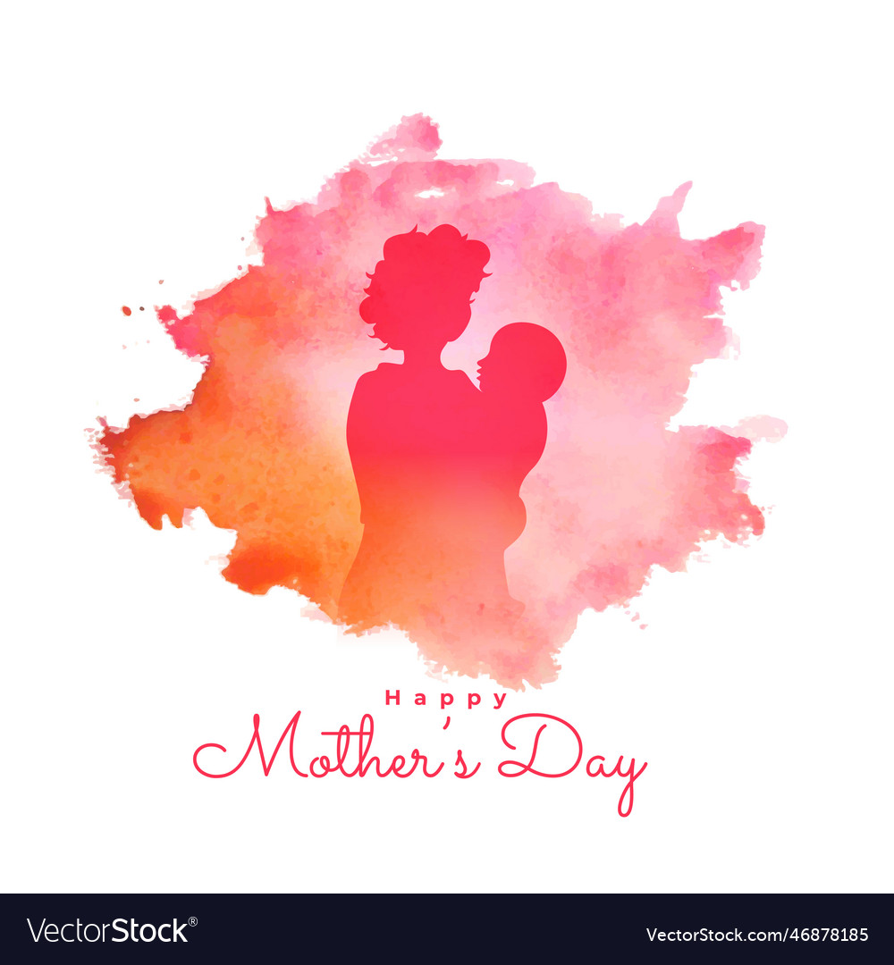 Watercolor style mothers day greeting background