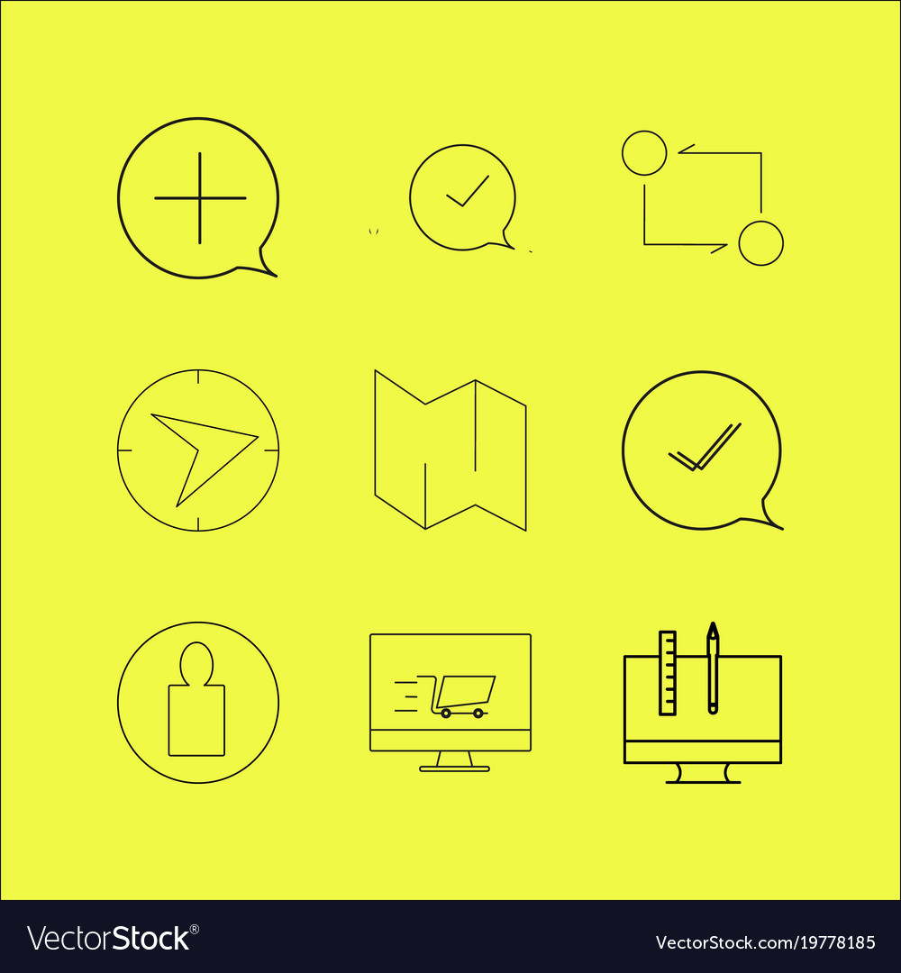Web linear icon set simple outline icons
