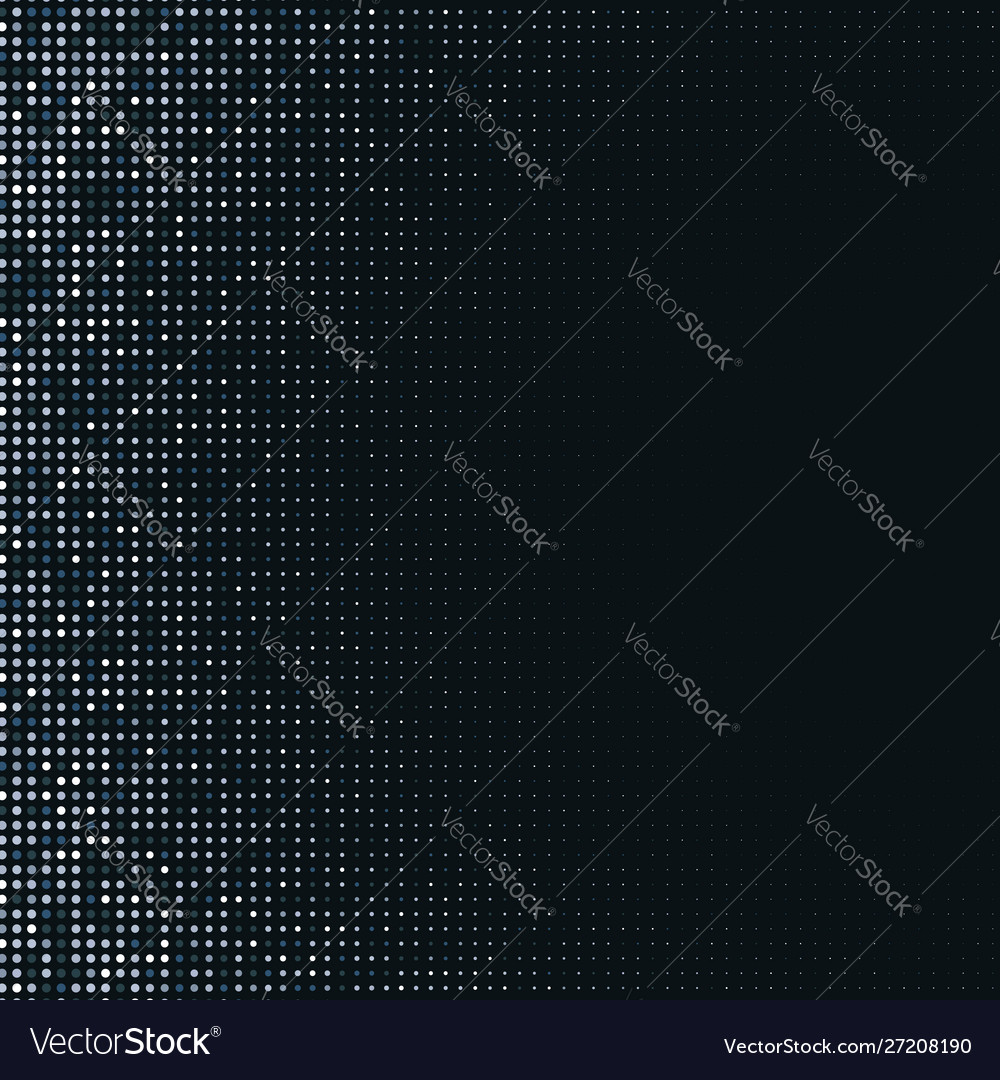 Abstract silver halftone pattern on black Vector Image