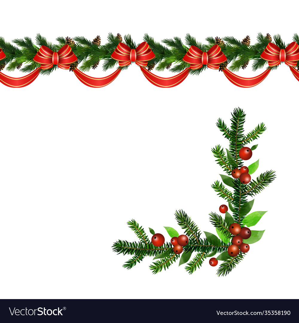 Christmas holly brunches decoration Royalty Free Vector