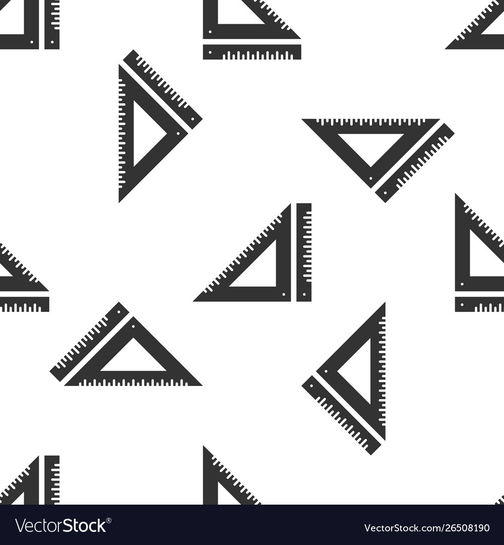 Grey triangular ruler icon isolated seamless vector image Grey triangular ruler icon isolated seamless