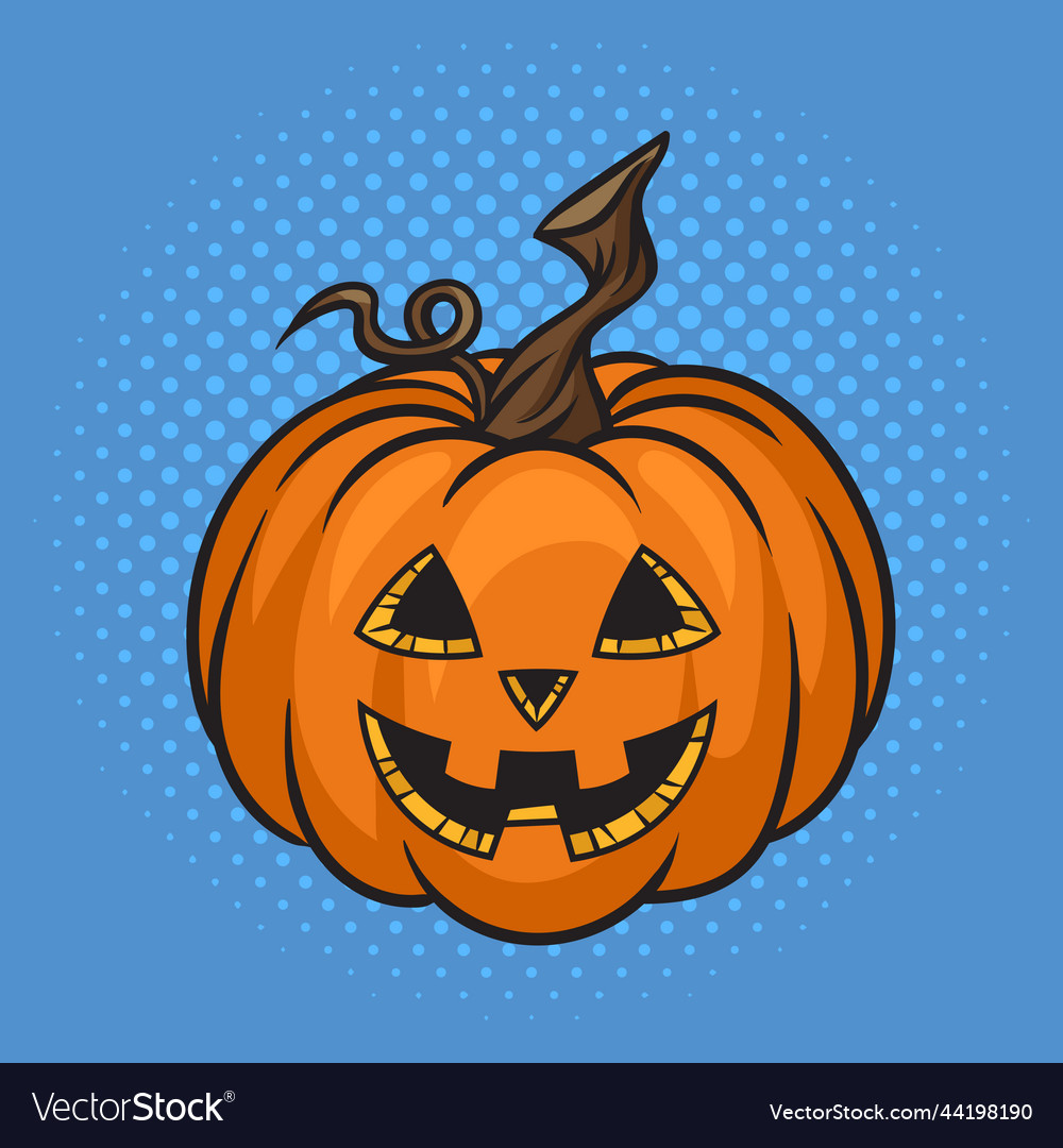 Halloween Cartoon Meme Pumpkin Scary Face Stock Vector (Royalty