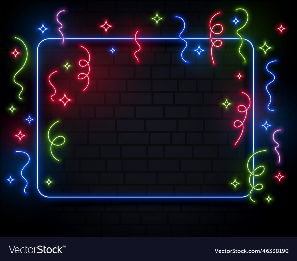 Neon Lichter Konfetti Feier Hintergrund