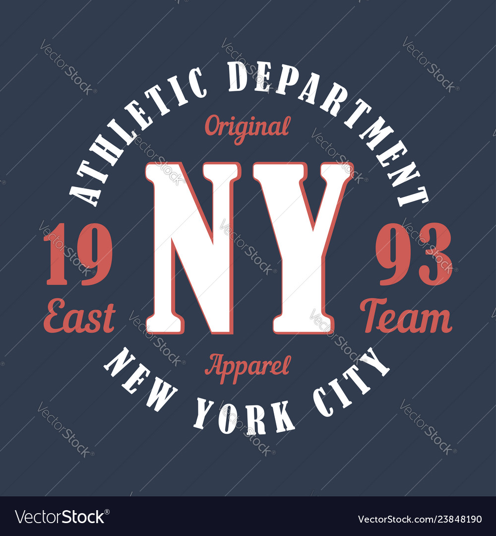 New york sports apparel typography emblem Vector Image