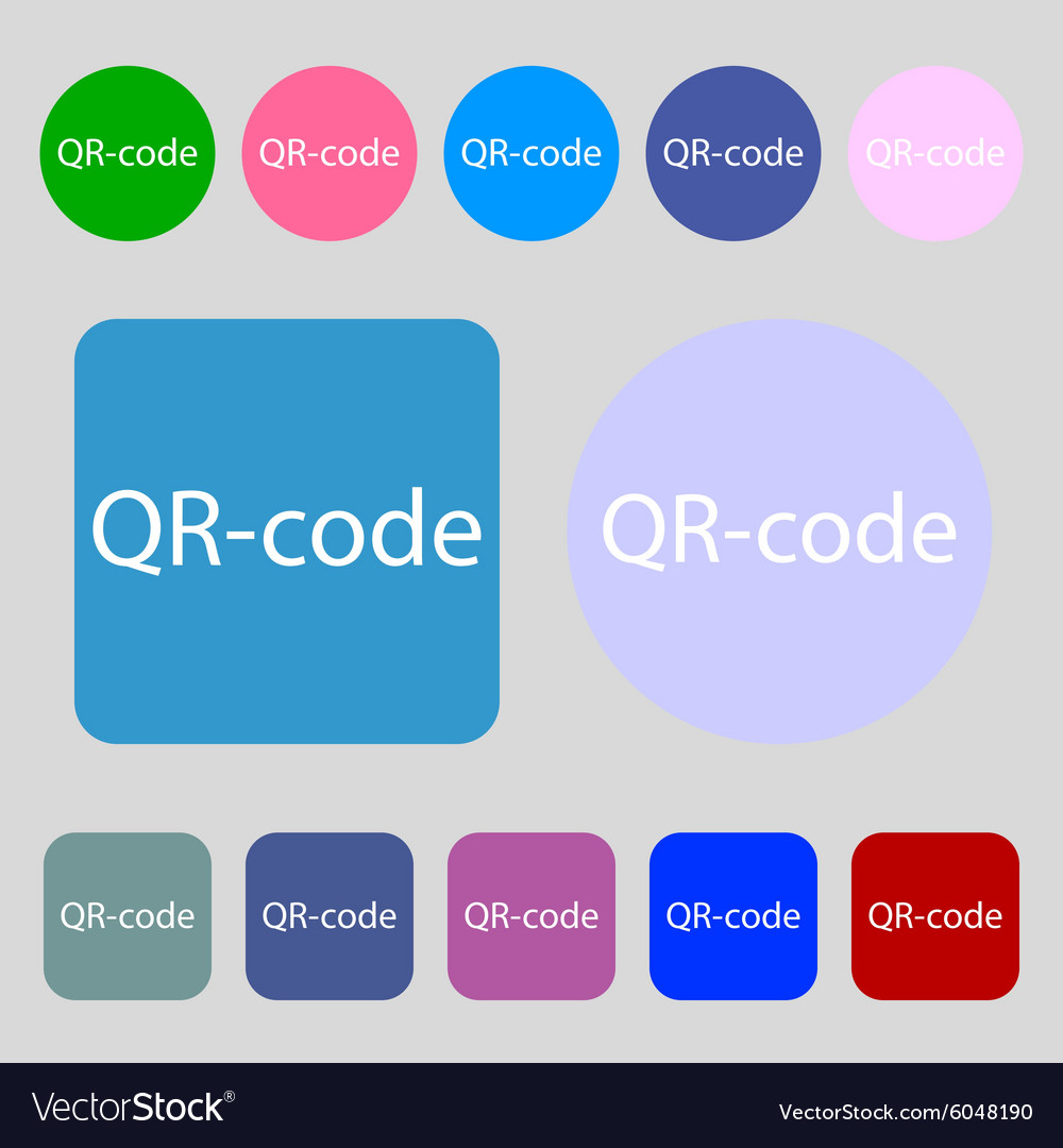 Qr-code sign icon scan code symbol 12 colored