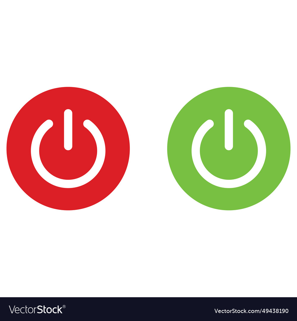 Red and green power buttons switch Royalty Free Vector Image