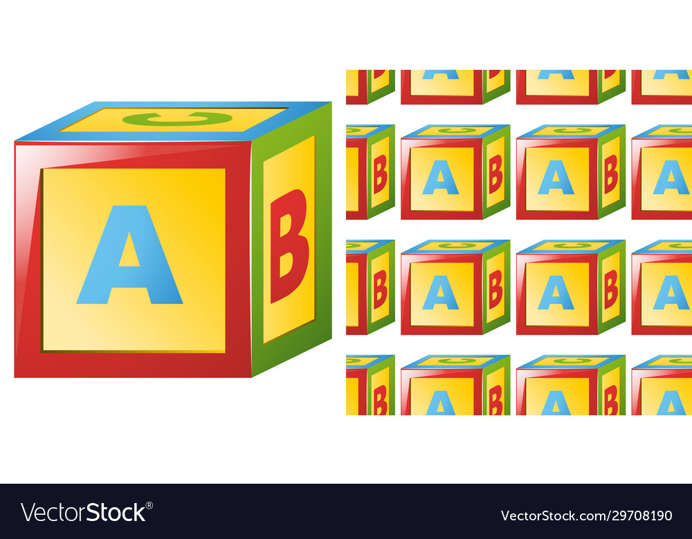 Seamless background design with alphabet block vector image Seamless background design with alphabet block