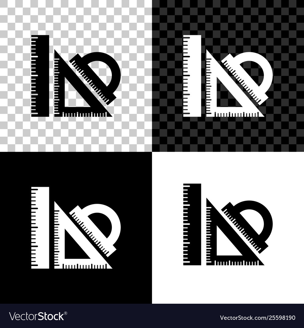 Set ruler triangular and protractor icon vector image Set ruler triangular and protractor icon