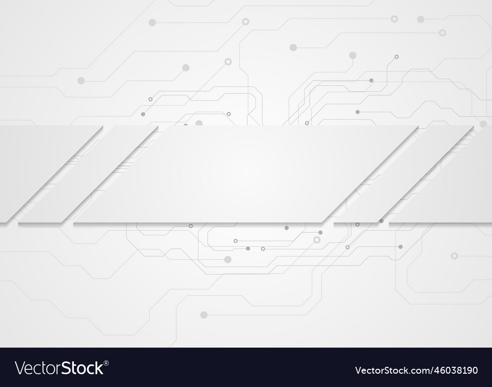 Tech grey abstract background with circuit board Vector Image Tech grey abstract background with circuit board