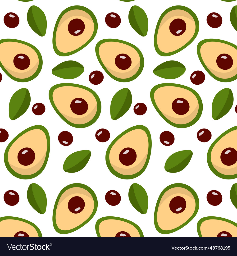 Avocado pattern on a transparent background Vector Image Avocado pattern on a transparent background