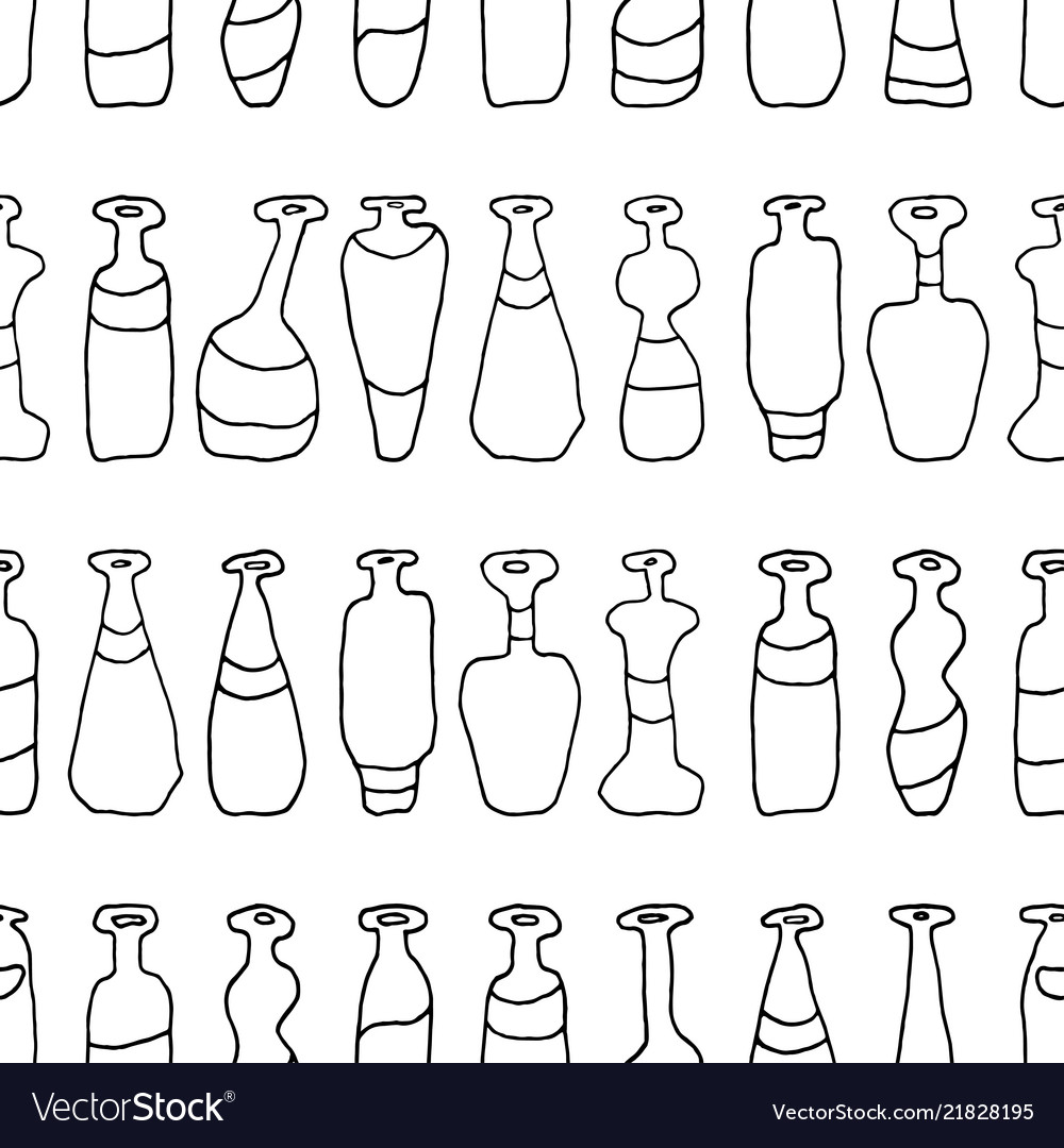 Bottles white seamless paths pattern Vector Image Bottles white seamless paths pattern