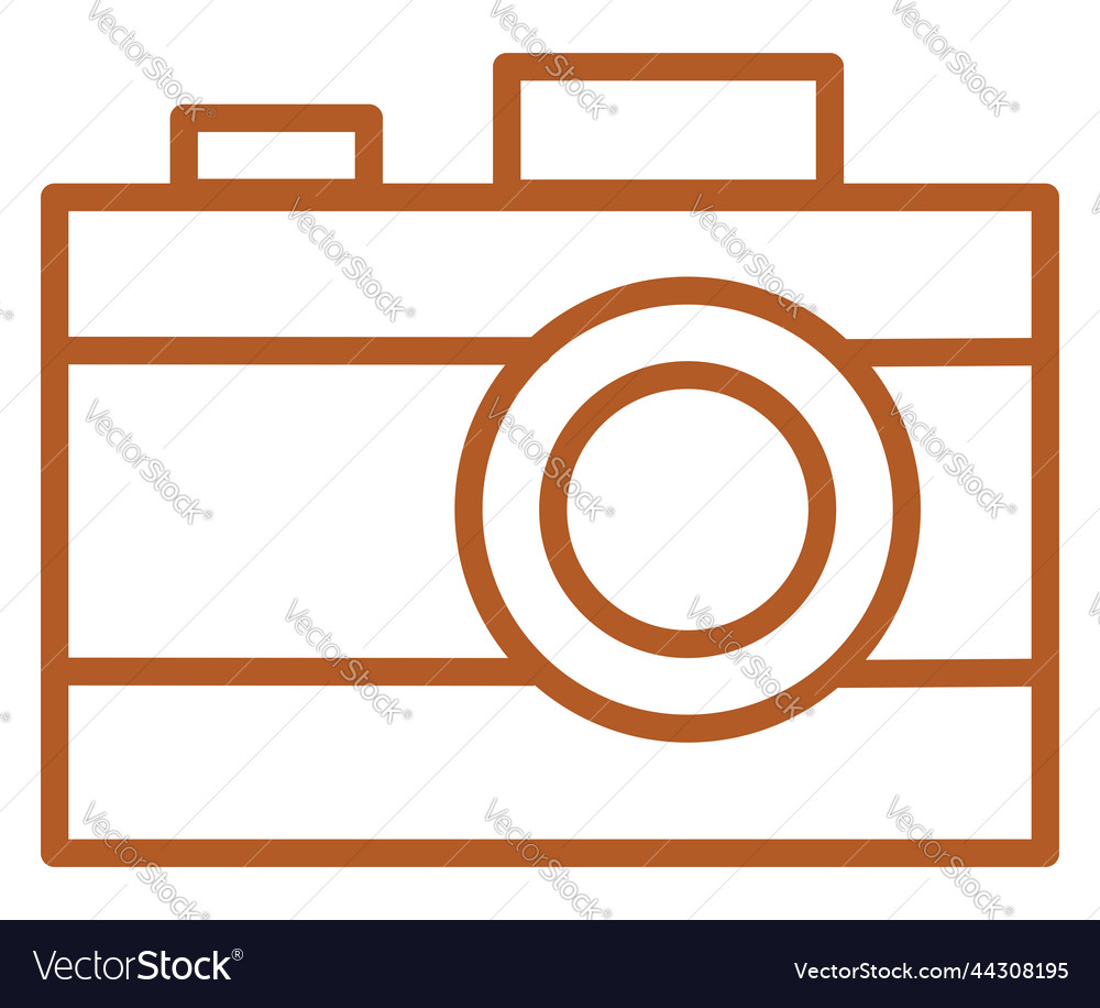 Brown photo camera on a white background