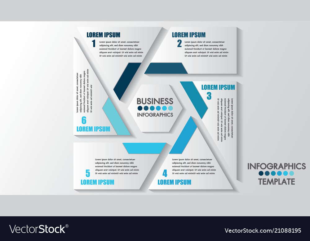 business infographics process timeline 6 steps vector image timeline website