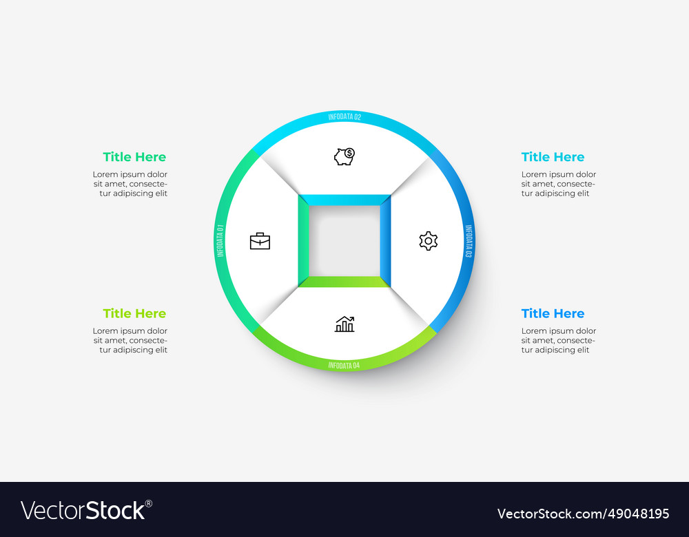 Circle element is divided into 4 parts business Vector Image