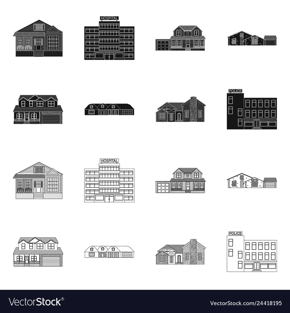 Design of building and front symbol vector image Design of building and front symbol