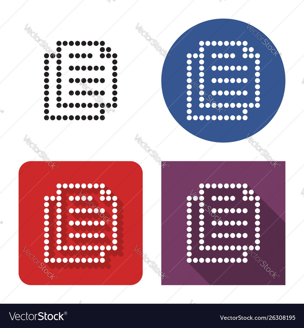 Dotted icon documents stack in four variants