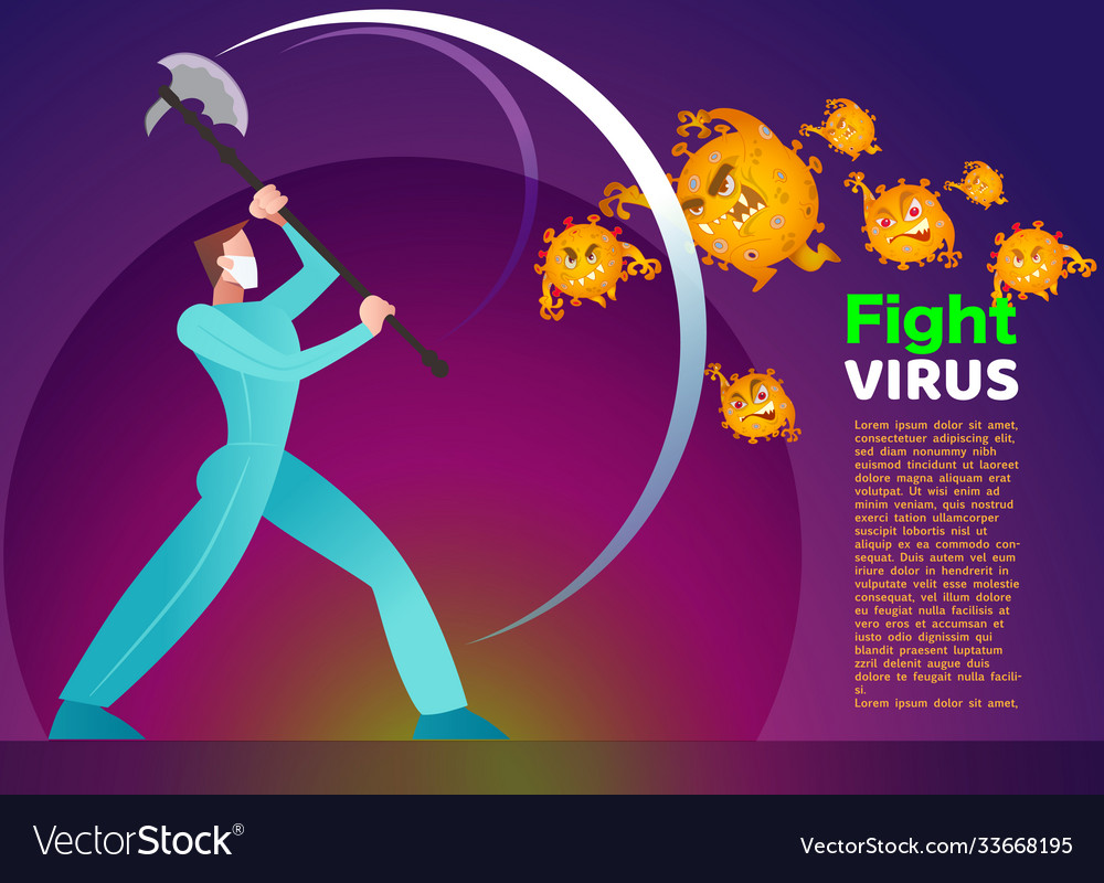 Kampf covid-19 corona Virus Heilung vector image Kampf covid-19 corona Virus Heilung