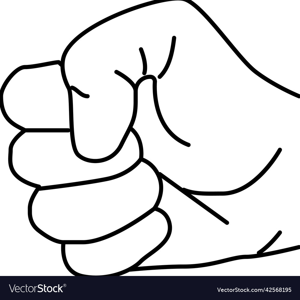 Fist hand gesture line icon Royalty Free Vector Image