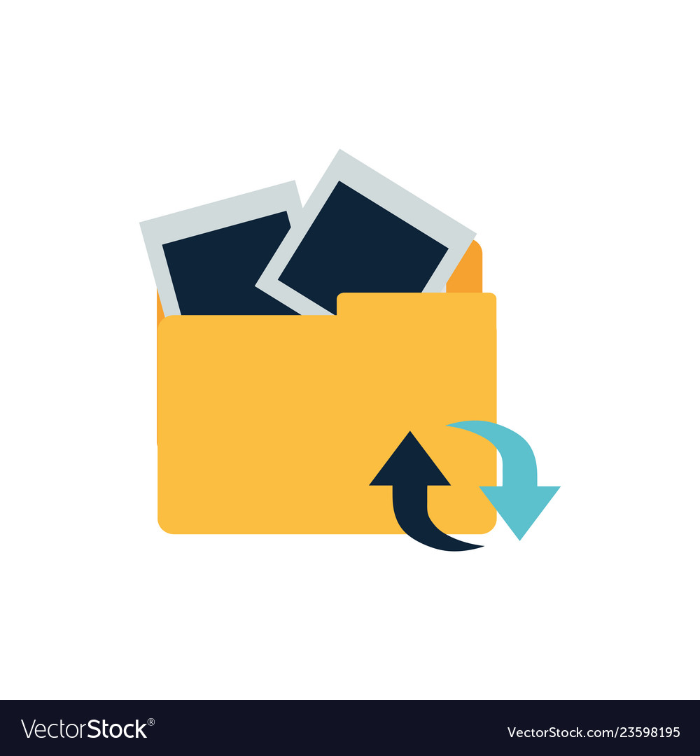 Folder with objects isolated icon