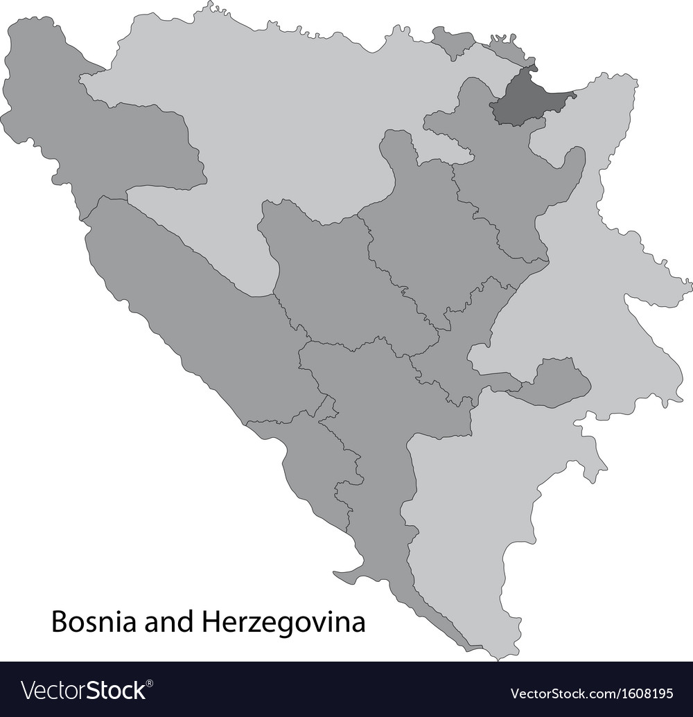 Gray bosnia and herzegovina map Royalty Free Vector Image