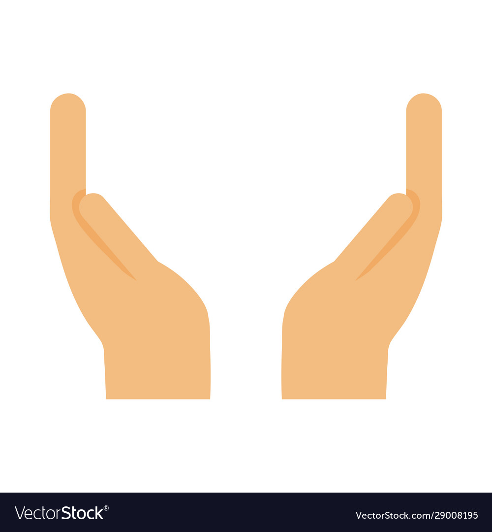 Hands support gesture saving symbol icon Vector Image