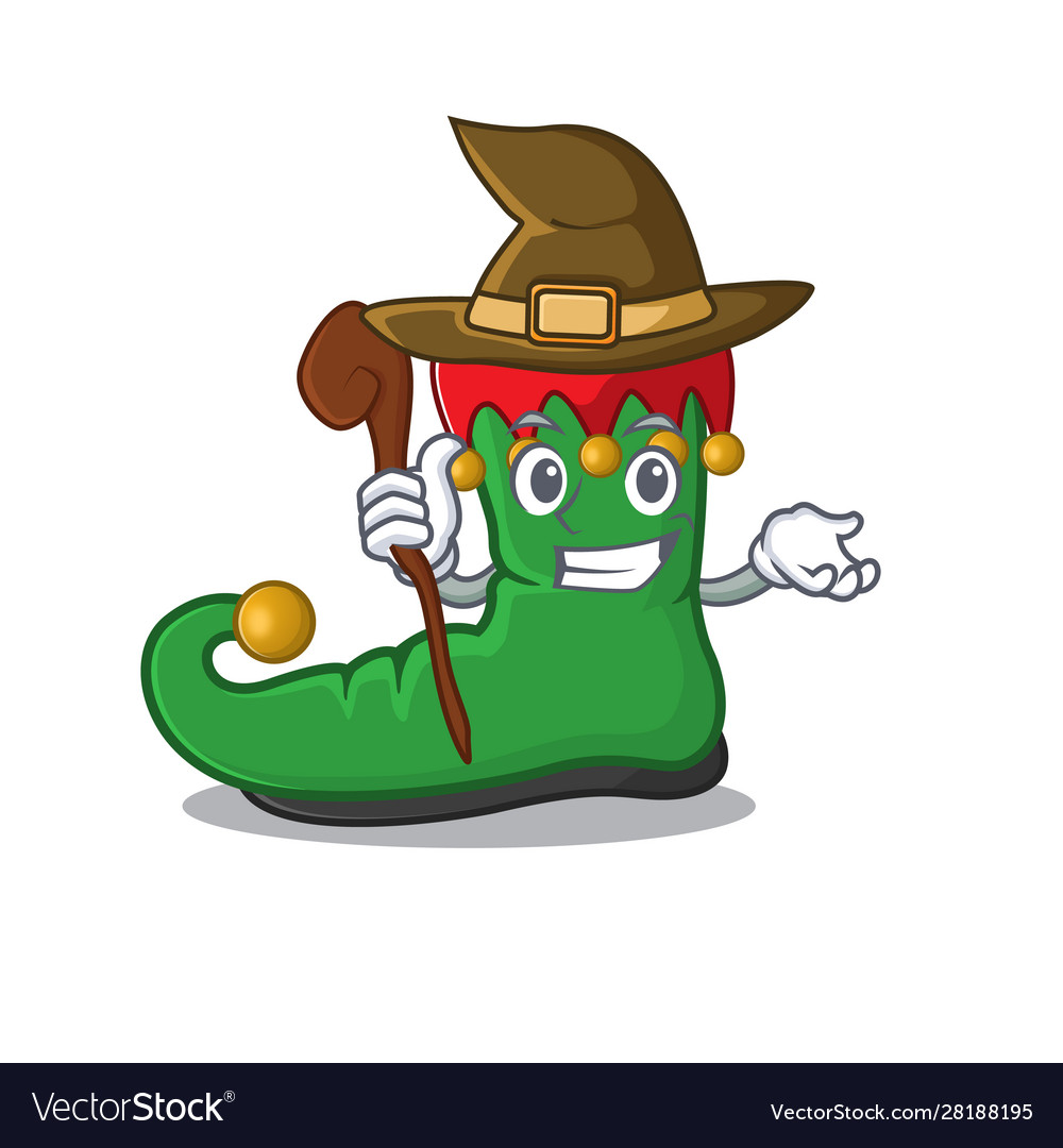 Happy halloween witch elf shoes cartoon character