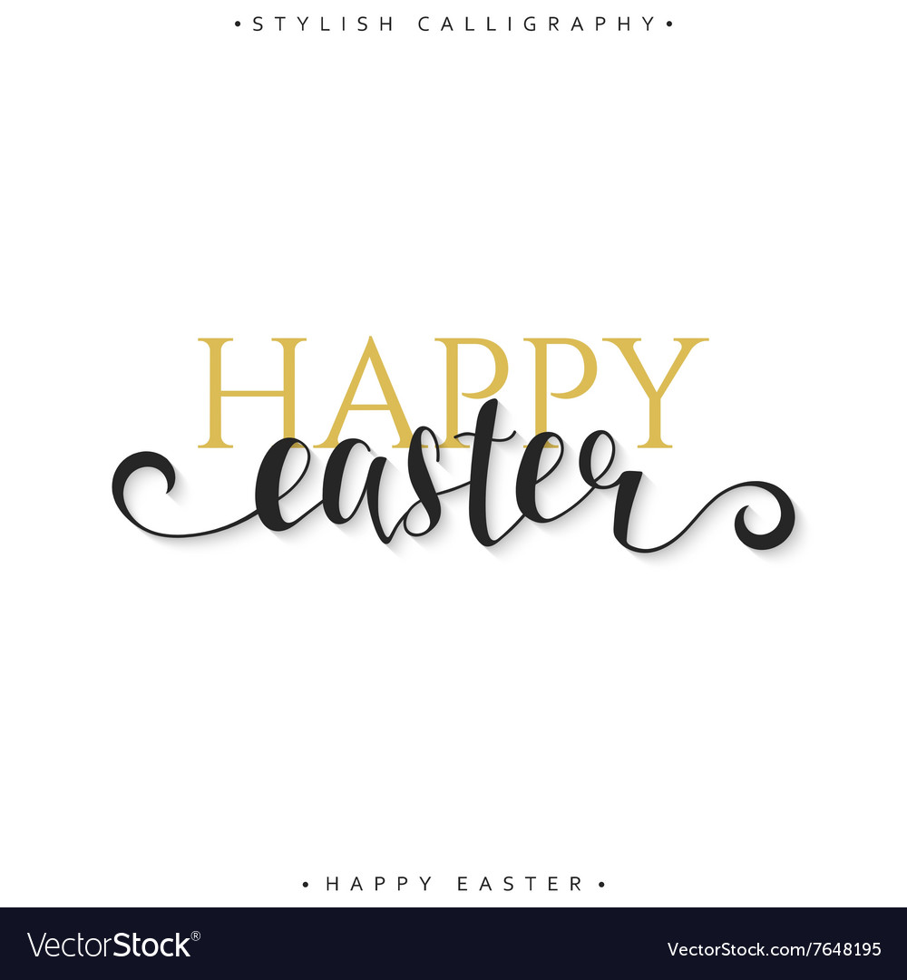 Lettering calligraphy set happy easter day modern