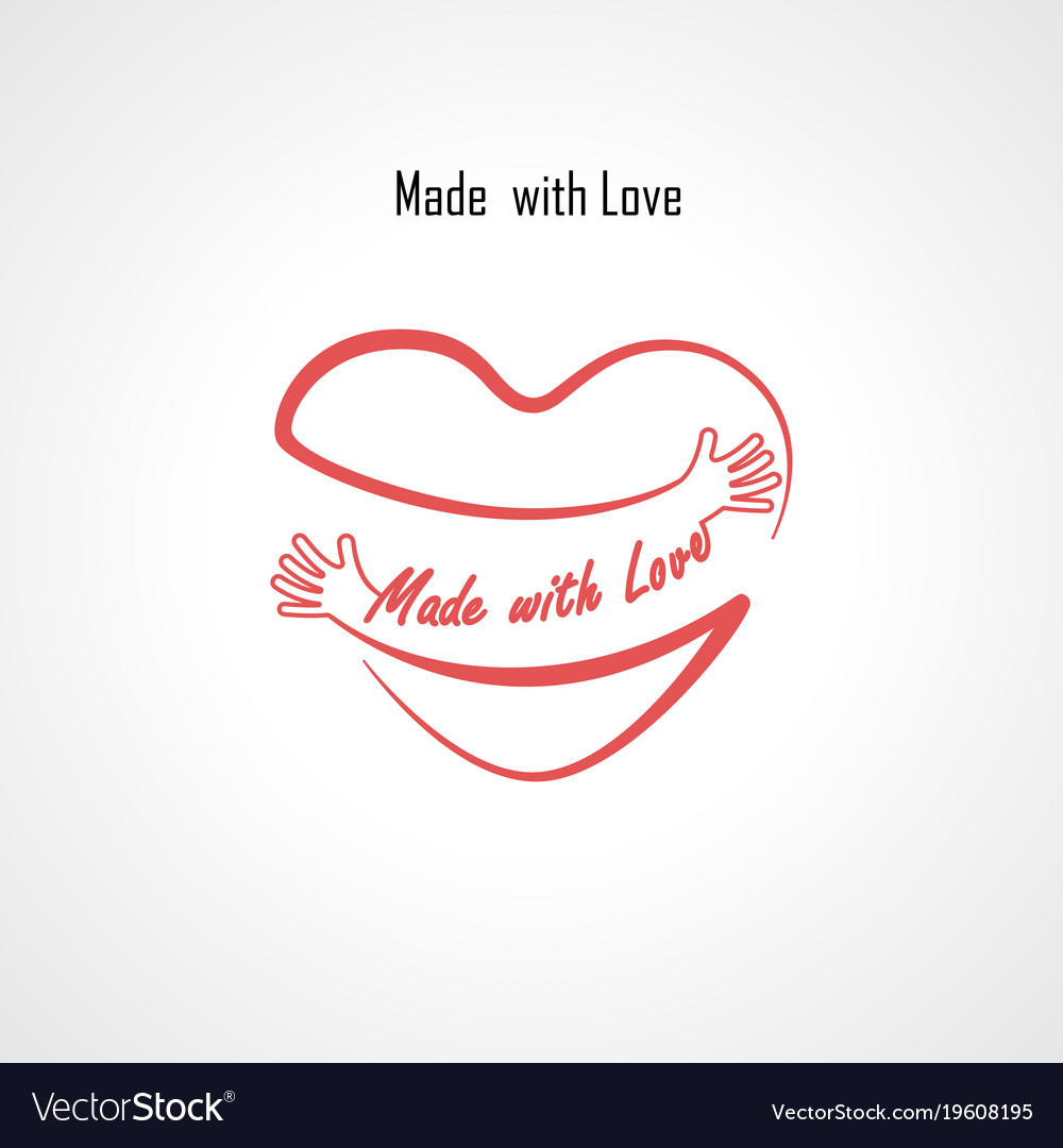 Made with love typographical design elements