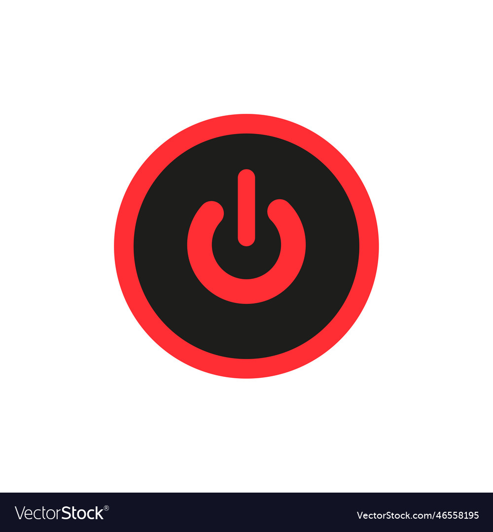 Off button red black computer technology concept vector image Off button red black computer technology concept