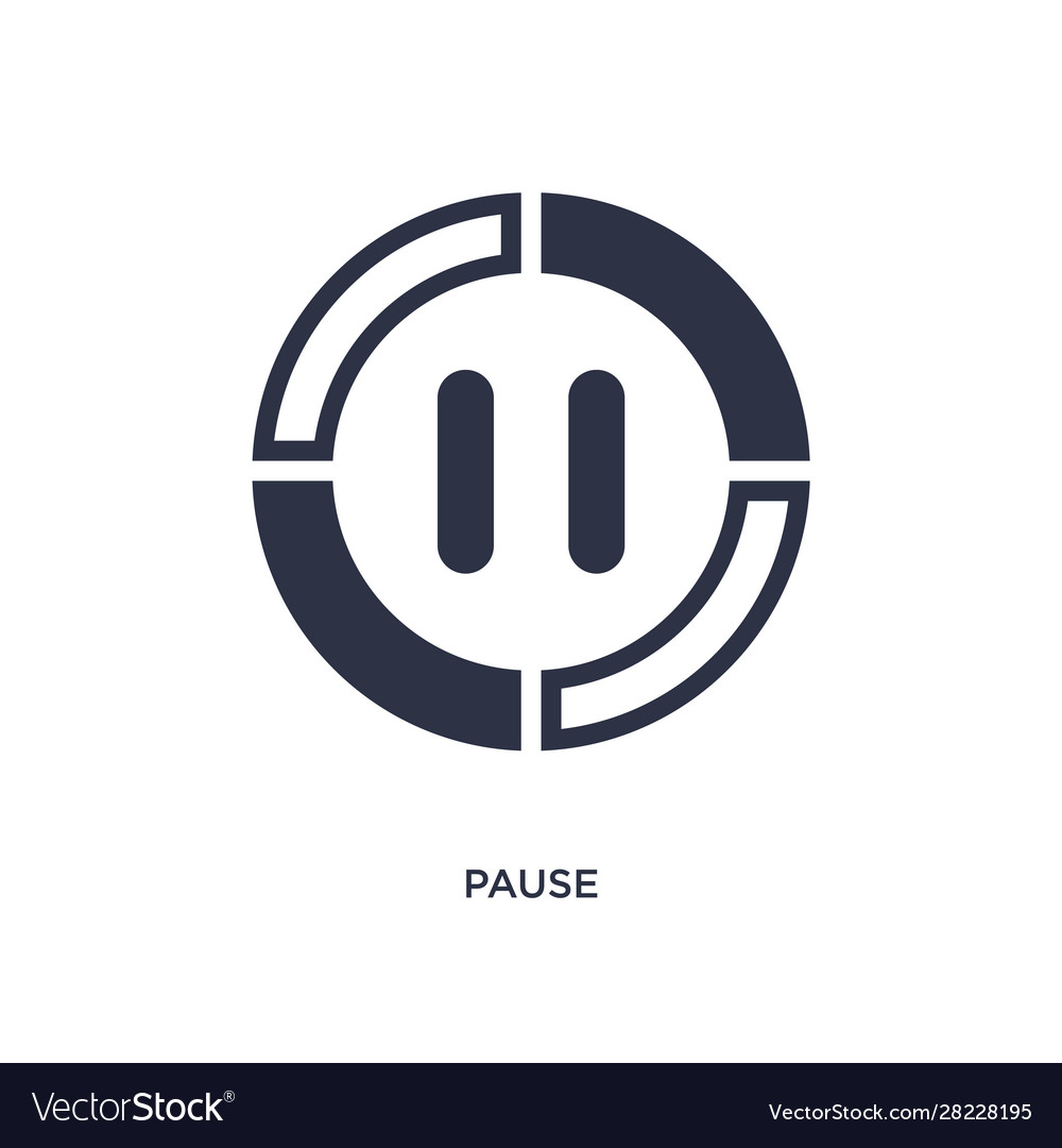 Pause icon on white background simple element