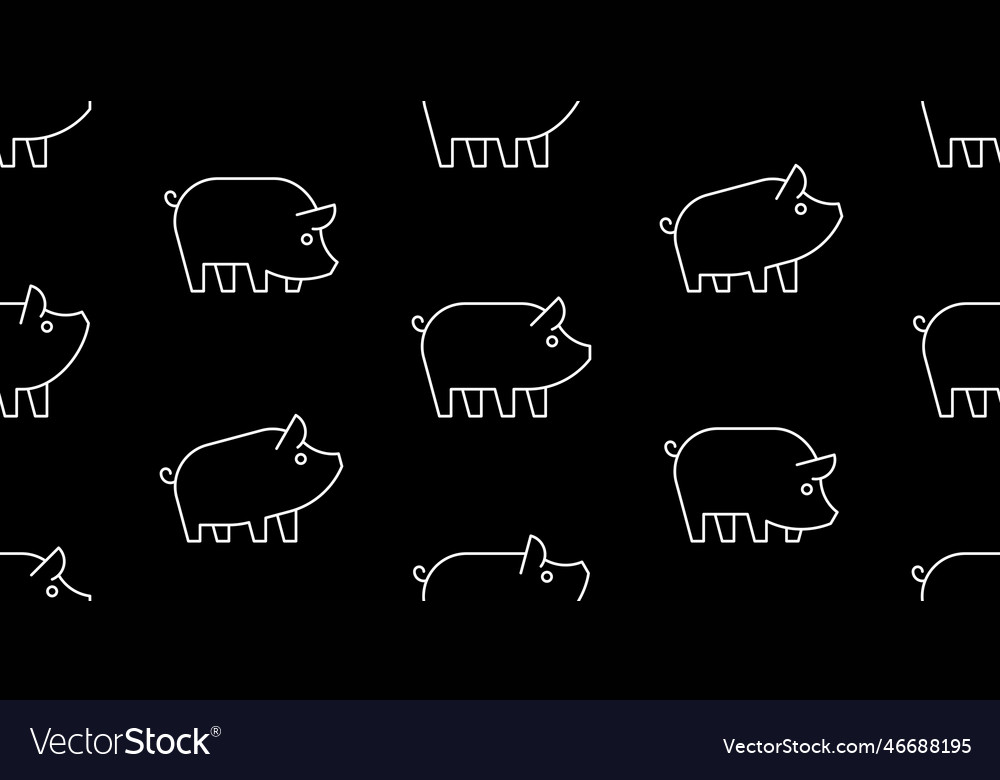 Seamless pattern with pigs