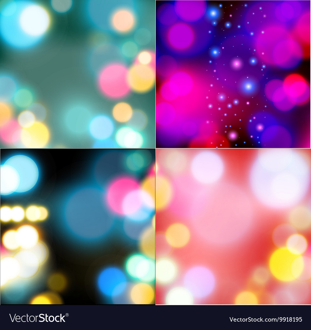 Set of backgrounds with bokeh lights