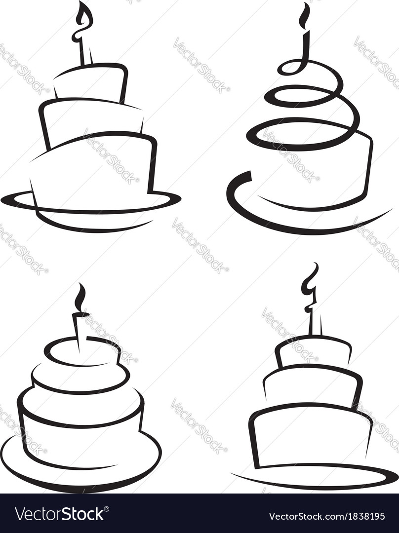 Set Of Cakes Royalty Free Vector Image Vectorstock