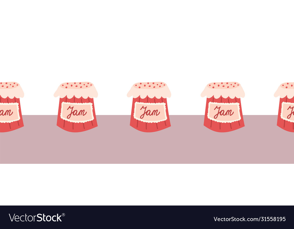 Strawberry Jam Seamless Border Repeating Vector Image 4136